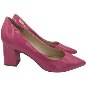 Marc Fisher Zala Barbie pink patent leather slip on pointed toe pumps Size 9M